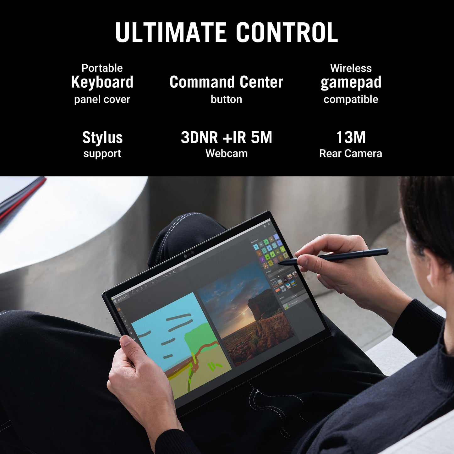 ASUS ROG Flow Z13 (2025), AMD Ryzen AI MAX+ 395,AMD Radeon iGPU, 32GB/1TB, 2.5K QHD+,Touchscreen, 13.4", 34 cm,Windows 11, M365 Basic(1yr)* Office24, Off Black, 1.59 Kg, GZ302EA-RU520WS, Gaming Laptop