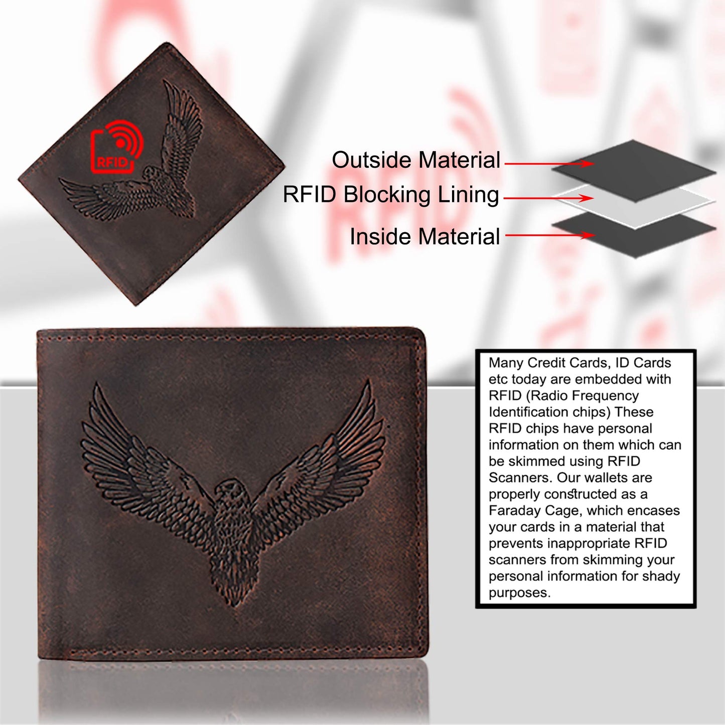 URBAN FOREST Zeus Vintage Brown Leather Bi-Fold Wallet for Men, 6 Card Slot