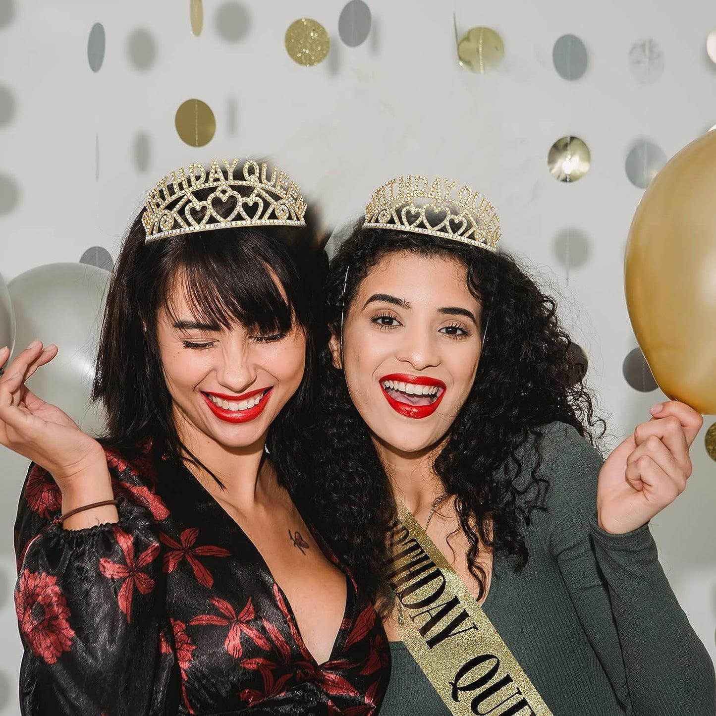 Shining Diva Fashion Latest Birthday Sash and Crown for Girls Birthday Decorations Items Gifts for Girls Women Kids Sister Best Friend 10, 15, 16, 12, 18, 20 years Teenager (Gold) (15418hb)