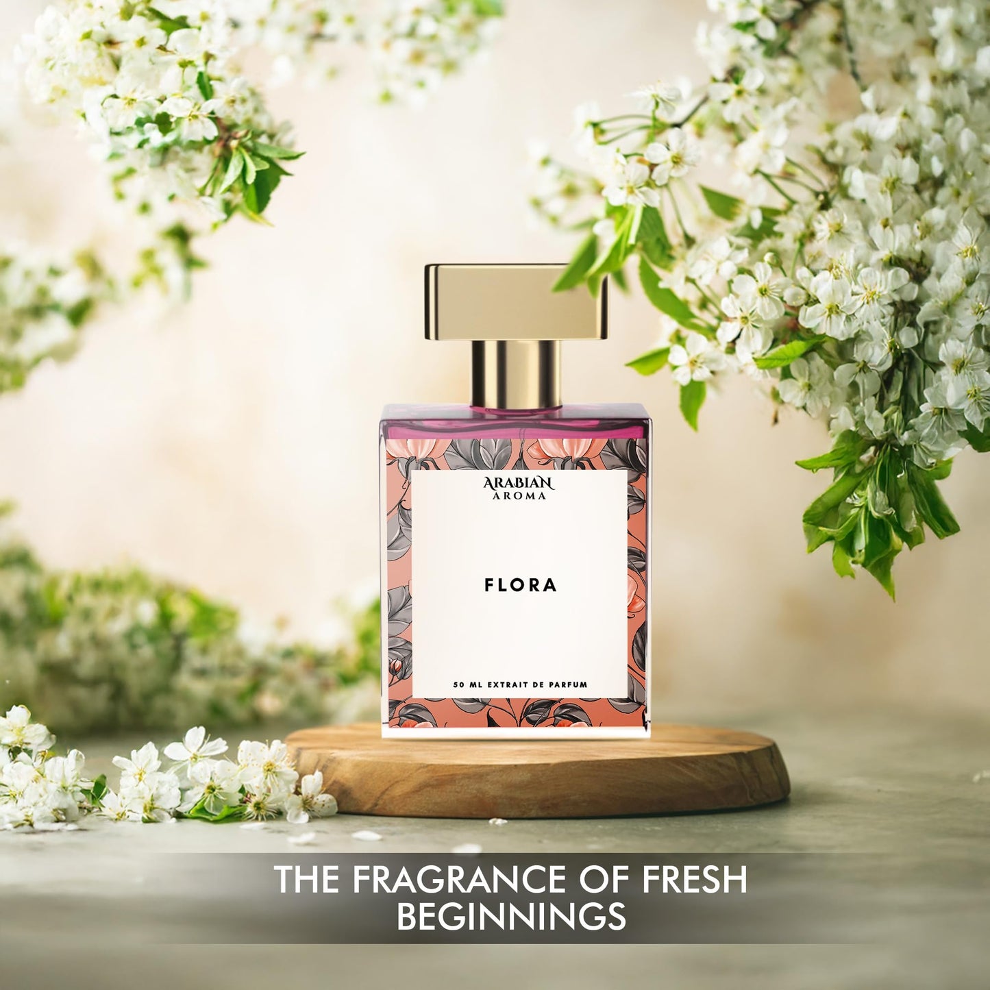 Arabian Aroma Flora Perfume for Women – Elegant & Long-Lasting Floral Extrait De Parfum – Youthful yet sophisticated Daytime Luxury Scent for Office, Brunch & Everyday Wear – 50ml