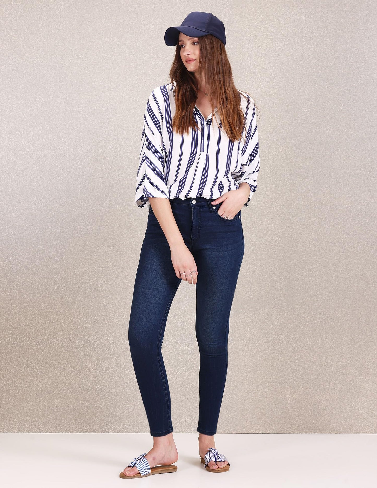 U.S. POLO ASSN. Women's High Rise Stone Wash Super Skinny Jeans (UWSS23JN013_Blue_32)