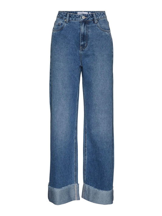 VERO MODA Women Wide Leg High-Rise Blue Jeans
