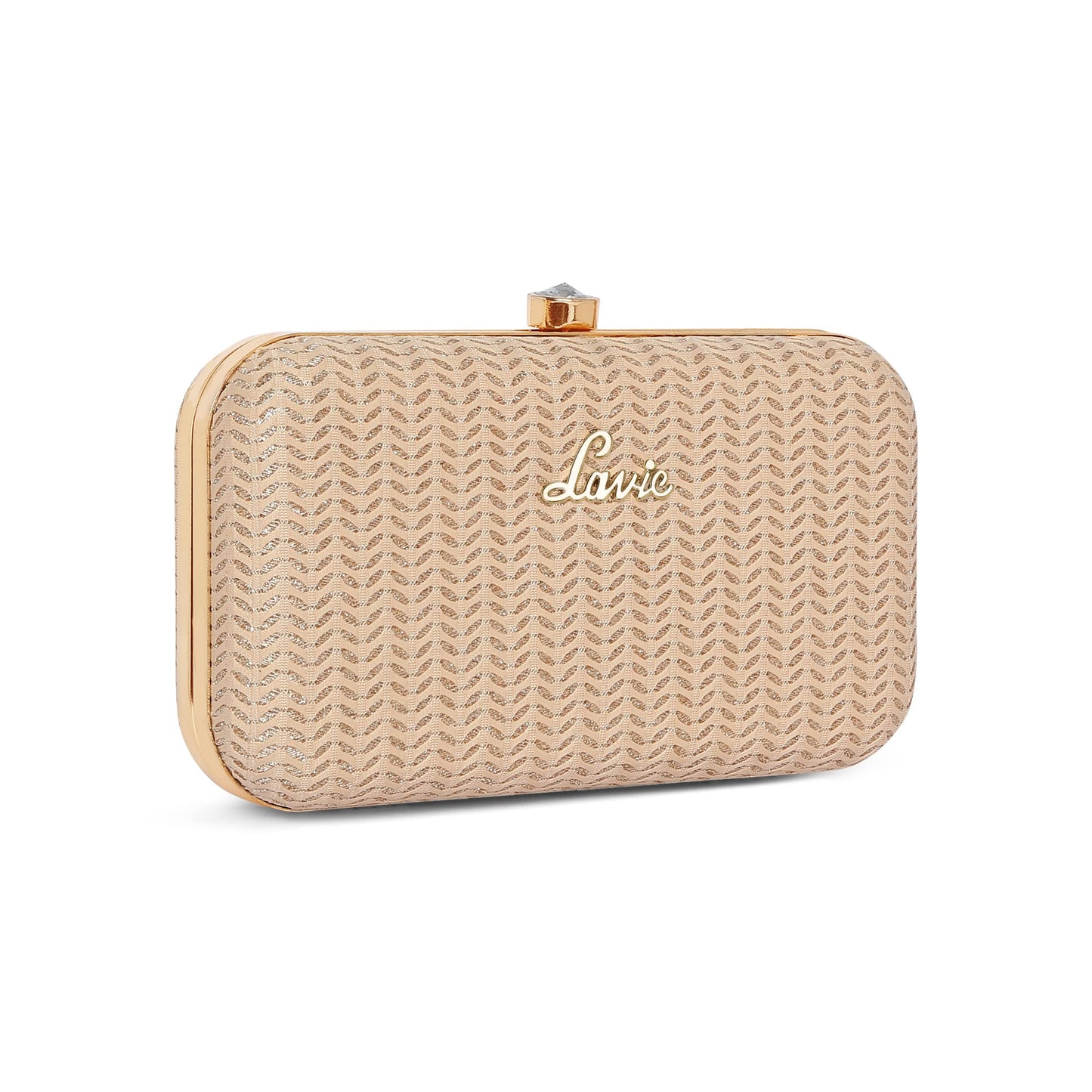 Lavie Women's Sparkle Framed Clutch Gold Metallic Ladies Purse Handbag