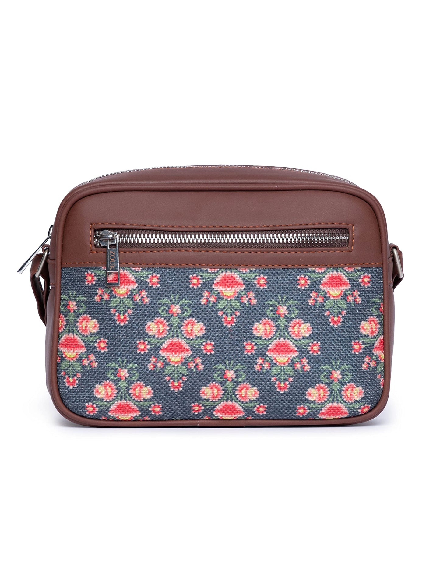 ZOUK Sling Bag | Crossbody Bags for Women | Women's Handbags | Stylish | Vegan Leather Evening Bag | Travel & Office Use | Purse and Wallet | Mughal Garden Print Print