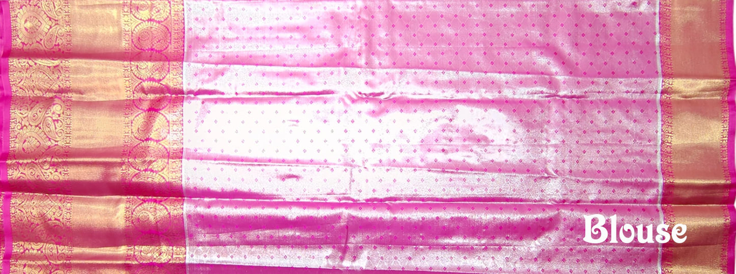 SREE KUMARAN Women's Kanchipuram Silk Pure Pattu Sarees With Blouse (VSK305-1), Blue