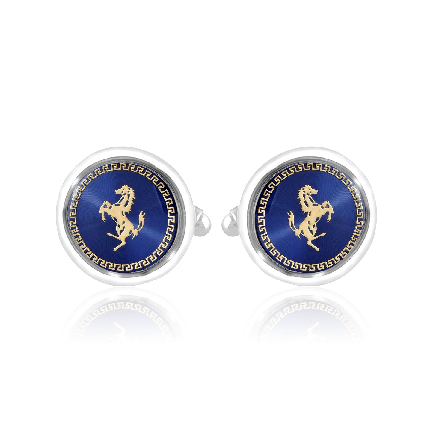 MIAMI Jewellery Cuff Links Cufflinks Set for Mens Boys Man Boy Formal Shirts Cufflinks for Men Blue Horse Valentine Gifts - Cufflink-M9103