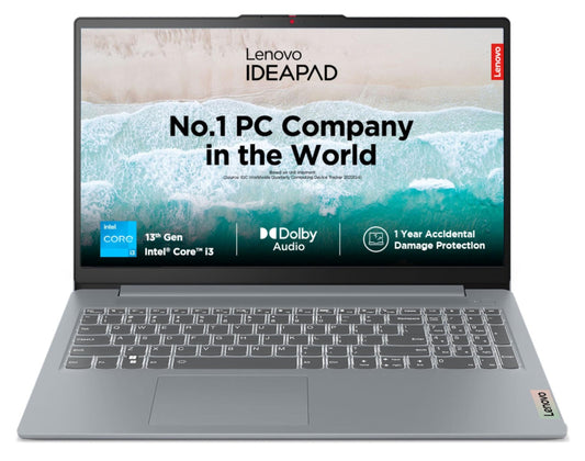 Lenovo IdeaPad Slim 3 13th Gen Intel Core i3-1315U 15.6 inch (39.6cm) FHD Laptop (8GB RAM/512GB SSD/Windows 11/Office 2024/Backlit Keyboard/1Yr ADP Free/3 Month Game Pass/Grey/1.6Kg), 82X700FXIN