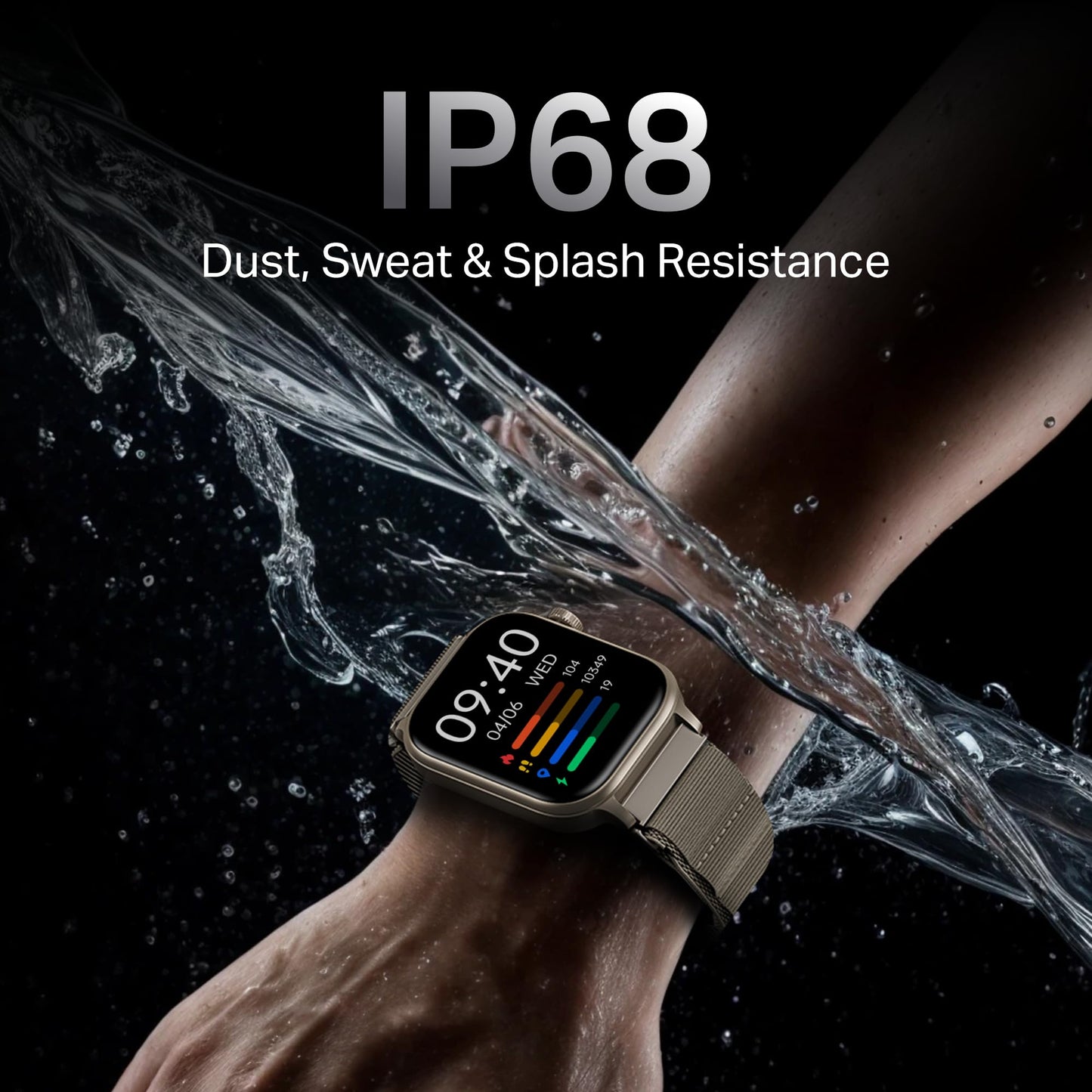 Boat Storm Infinity Plus Smartwatch with 20 Days Battery, ASAP™ Charge, 4.97 cm HD Display, Functional Crown, Multiple Sports Modes, BT Calling, SOS, IP68, Heart Rate & SpO2 Monitor (Sports White)