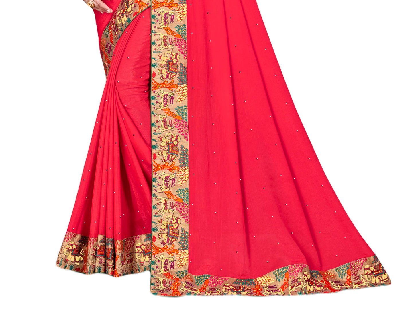Laxmipati Sarees Women's Art Silk Saree (S-1253_Red)