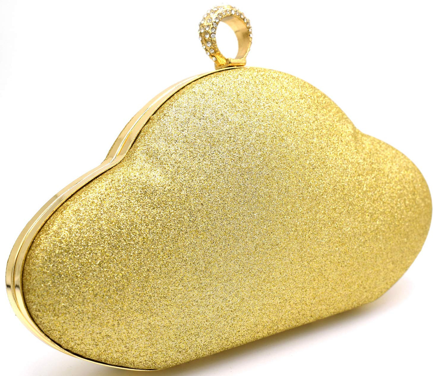 TOOBA Handicraft Beautiful Fancy Box Clutch Bag Purse for Bridal, Casual, Wedding Bag for Women & Girls (Gold)