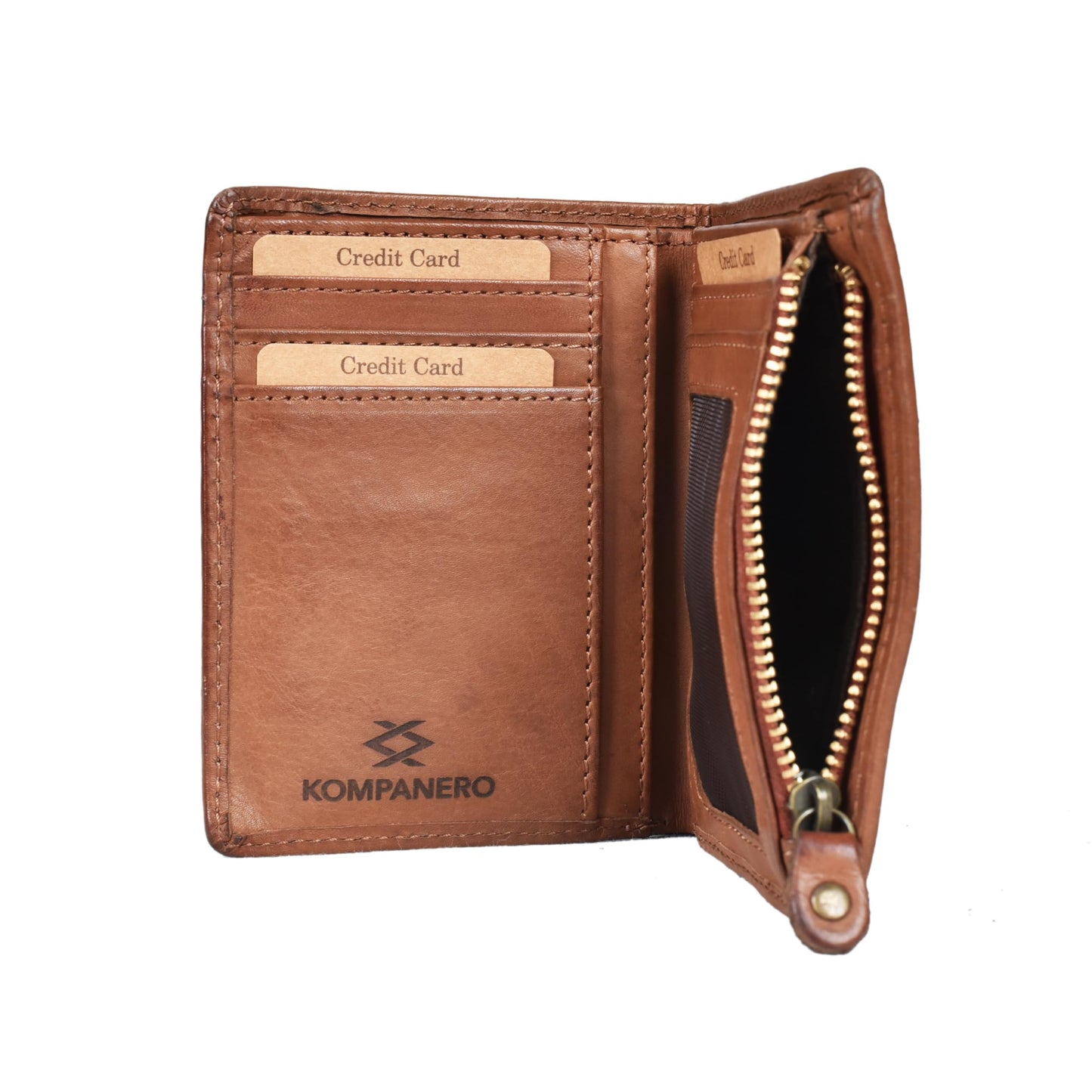 KOMPANERO Genuine Leather Wallet (C-12647-COGNAC)