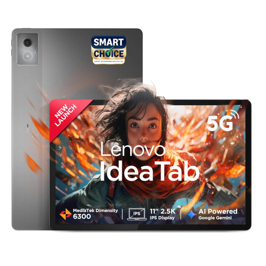 Lenovo Idea Tab Smartchoice |11-inch 2.5K Clear Display, 90Hz Refresh Rate, 8GB RAM, 256GB ROM| MediaTek Dimensity 6300| 7040mAh Battery|4 Speakers| USB-C |Wi-Fi + 5G |AI-Enabled, Luna Grey