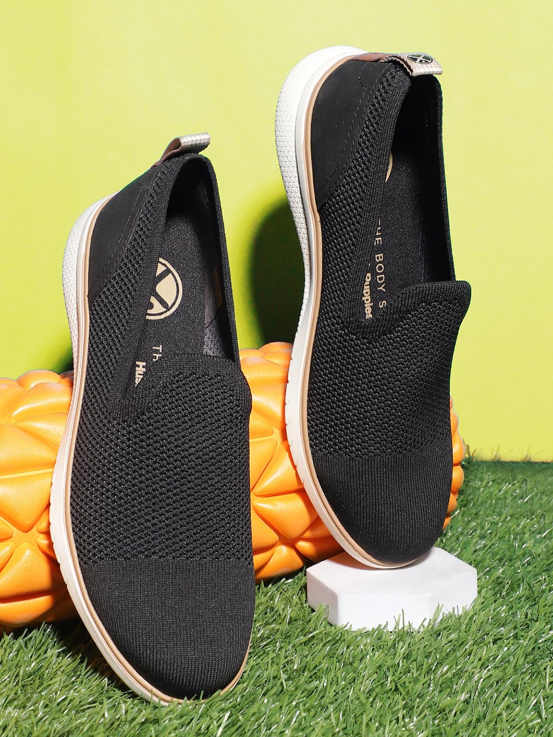 Hush Puppies Advance Knit Loafer Womens Loafers Black - 6 UK