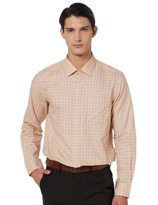 Arrow Men's Solid Slim Fit Shirt (ARAEOSH1975_Brown