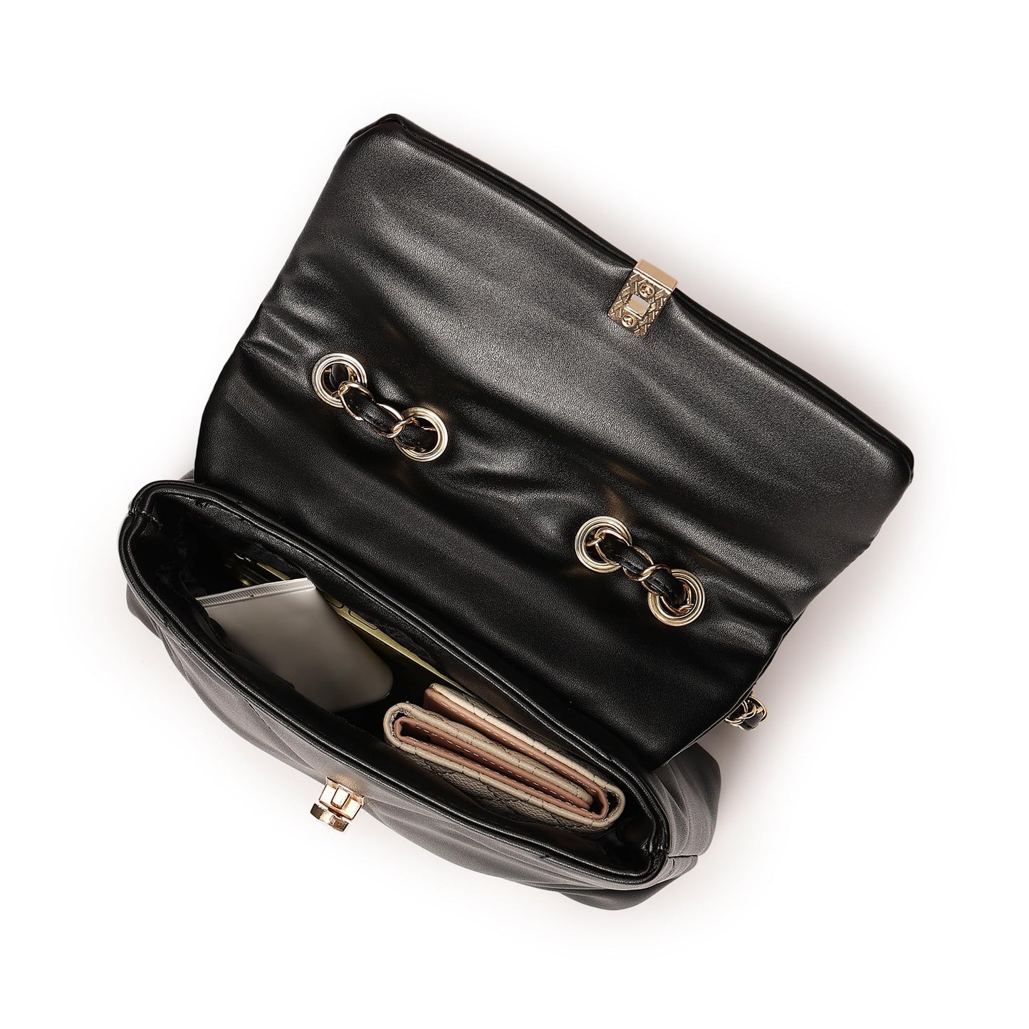 Fastrack Quilted Sling Bag For Women, Girls and Ladies | with Push Lock Closure | Unique Metal & PU Sling Straps | Ladies Purse Handbag | Slings for Casual Carry