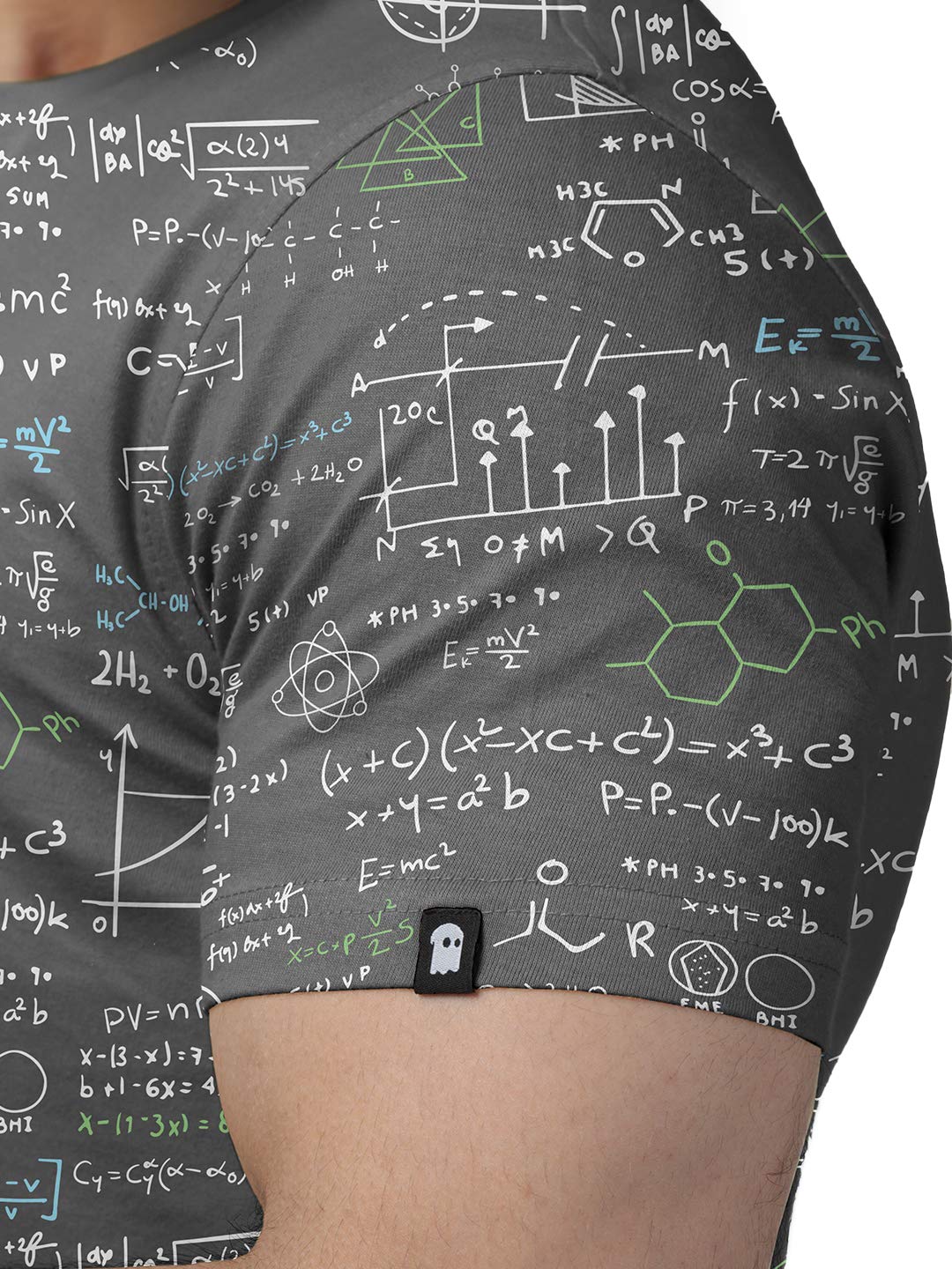 The Souled Store Nerdy Equations Mens and Womens Graphic Printed Cotton T-Shirts Grey