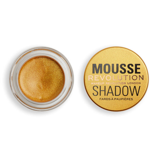 Makeup Revolution- Mousse Shadow- Gold | Creamy whipped mousse formula for soft focus |Non-sticky, cream-to-powder finish |Foil finish with longevity | Light-as-air mousse shadow | 4gm