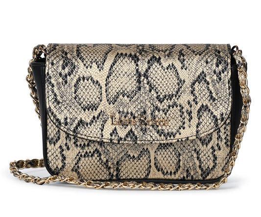 LOUIS STITCH Crossbody Sling Bag for Women | Textured Golden Mini Satchel Bag Purse for Women