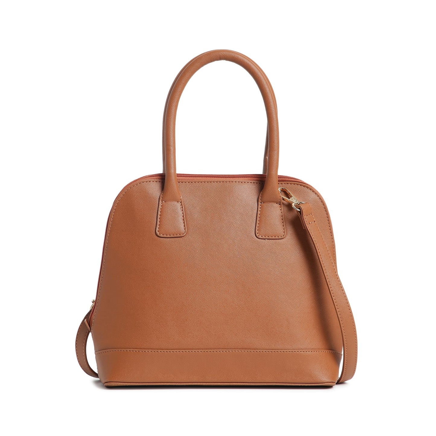 Fastrack Structured Satchel Bag for Women | Classic Bag for Girls, Ladies, Women | Spacious Bag for College, Work Made of Faux Leather (Tan)