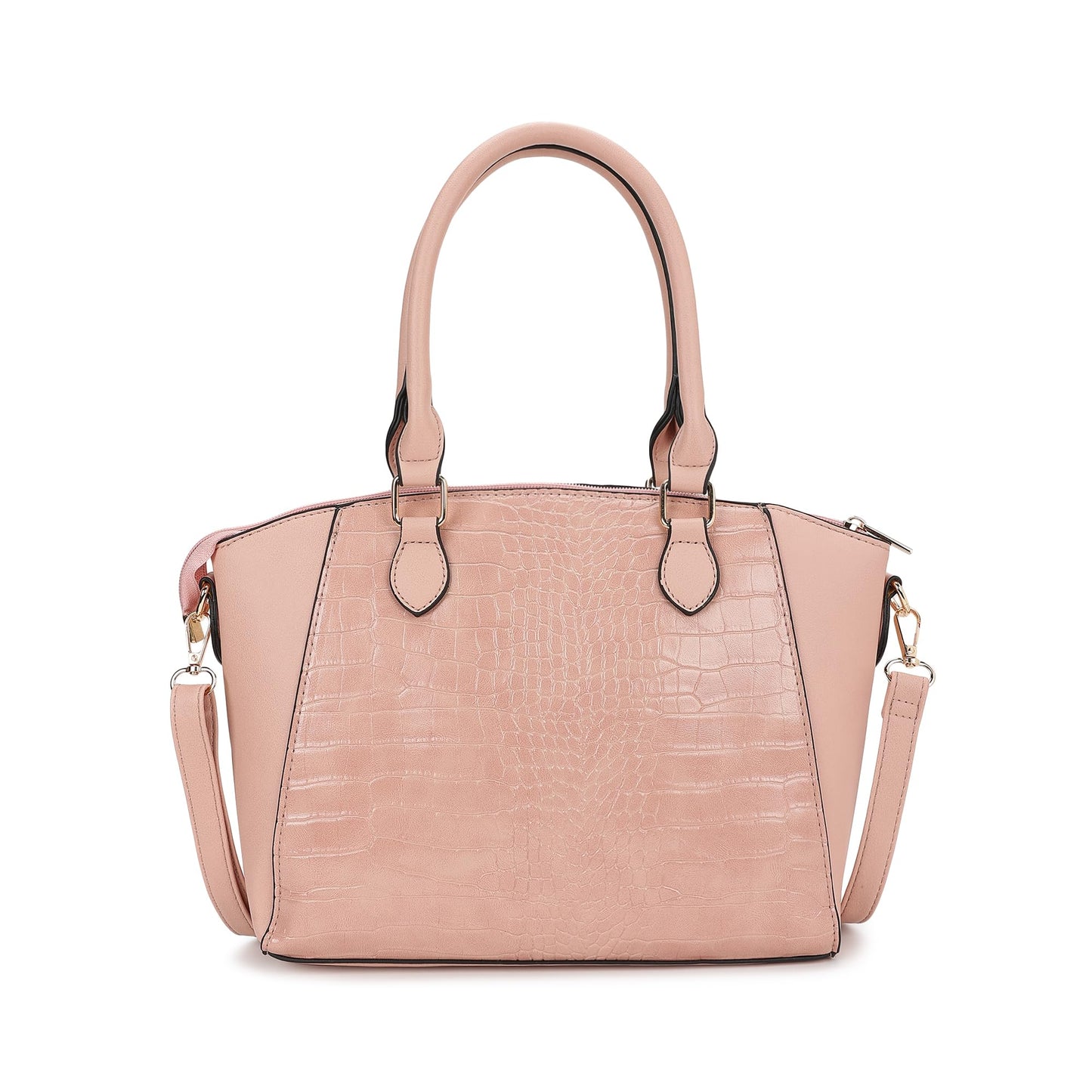 Fastrack Croco Textured Structured Satchel with Detachable Sling Strap for Women, Girls and Ladies | Fits Upto 11" iPad or Tablet | Made of Premium Faux Leather | Ladies Purse Handbag