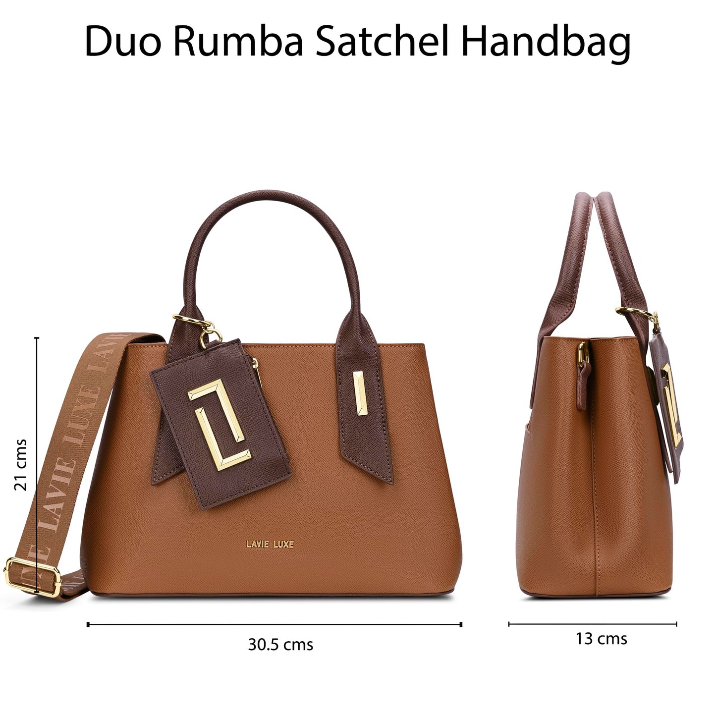Lavie Luxe Women's Duo Rumba Satchel Bag for Women | Satchel Handbag for Work | Ladies purse | Stylish Shoulder Bag | Gift for Women