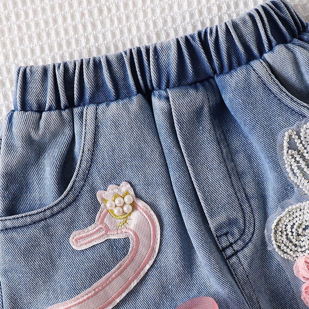 Hopscotch Girls Embellished Print Sleeveless Pink Short Set