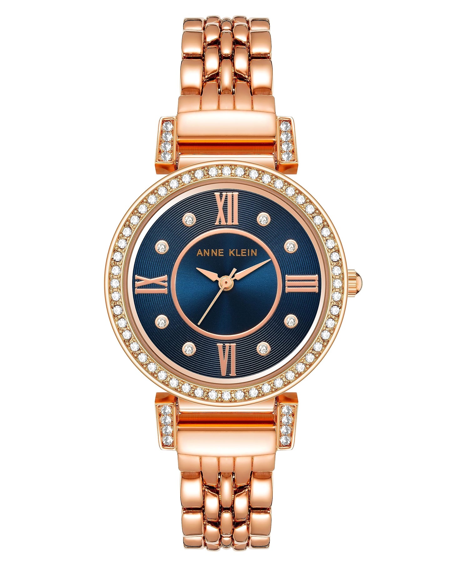 Anne Klein Women's Swarovski Crystal Accented Rose Gold-Tone Bracelet Watch