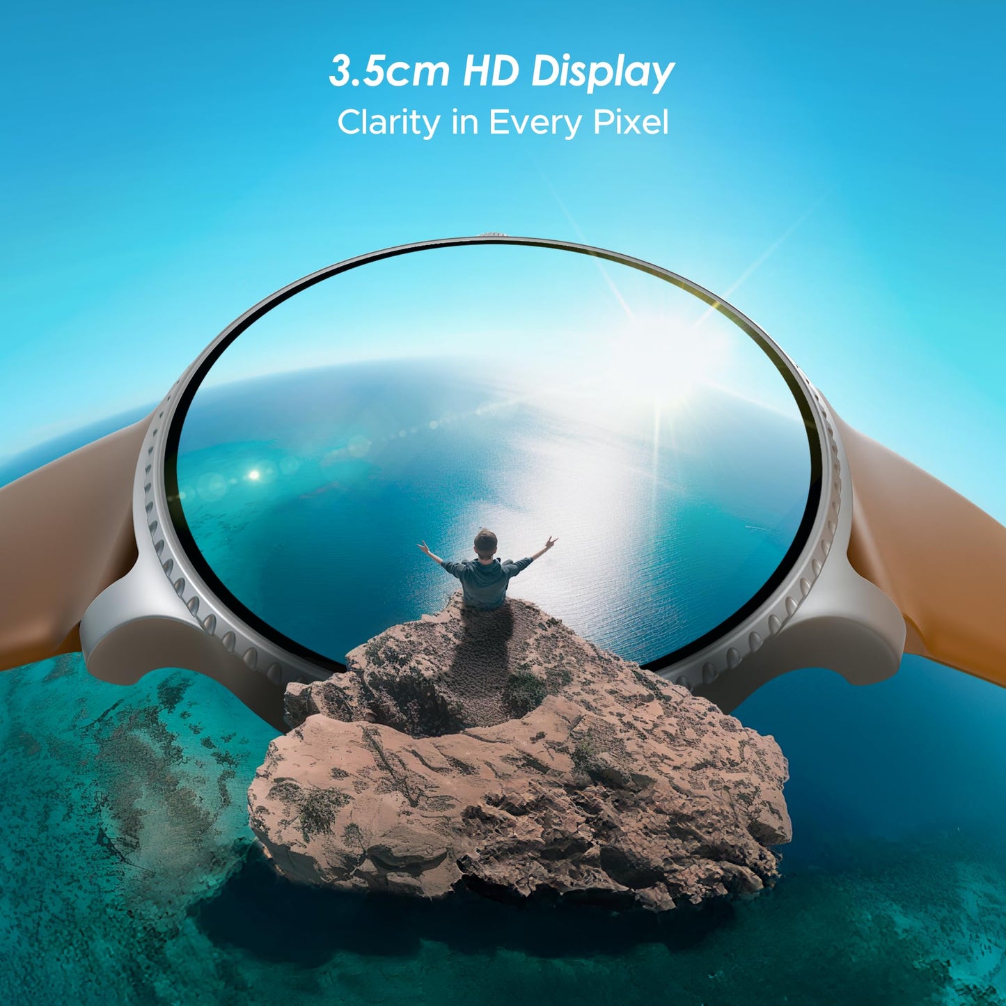 boAt Lunar Discovery w/ 1.39" (3.5 cm) HD Display, Turn-by-Turn Navigation, DIY Watch Face Studio, Bluetooth Calling, Emergency SOS, QR Tray, Smart Watch for Men & Women(Brown)