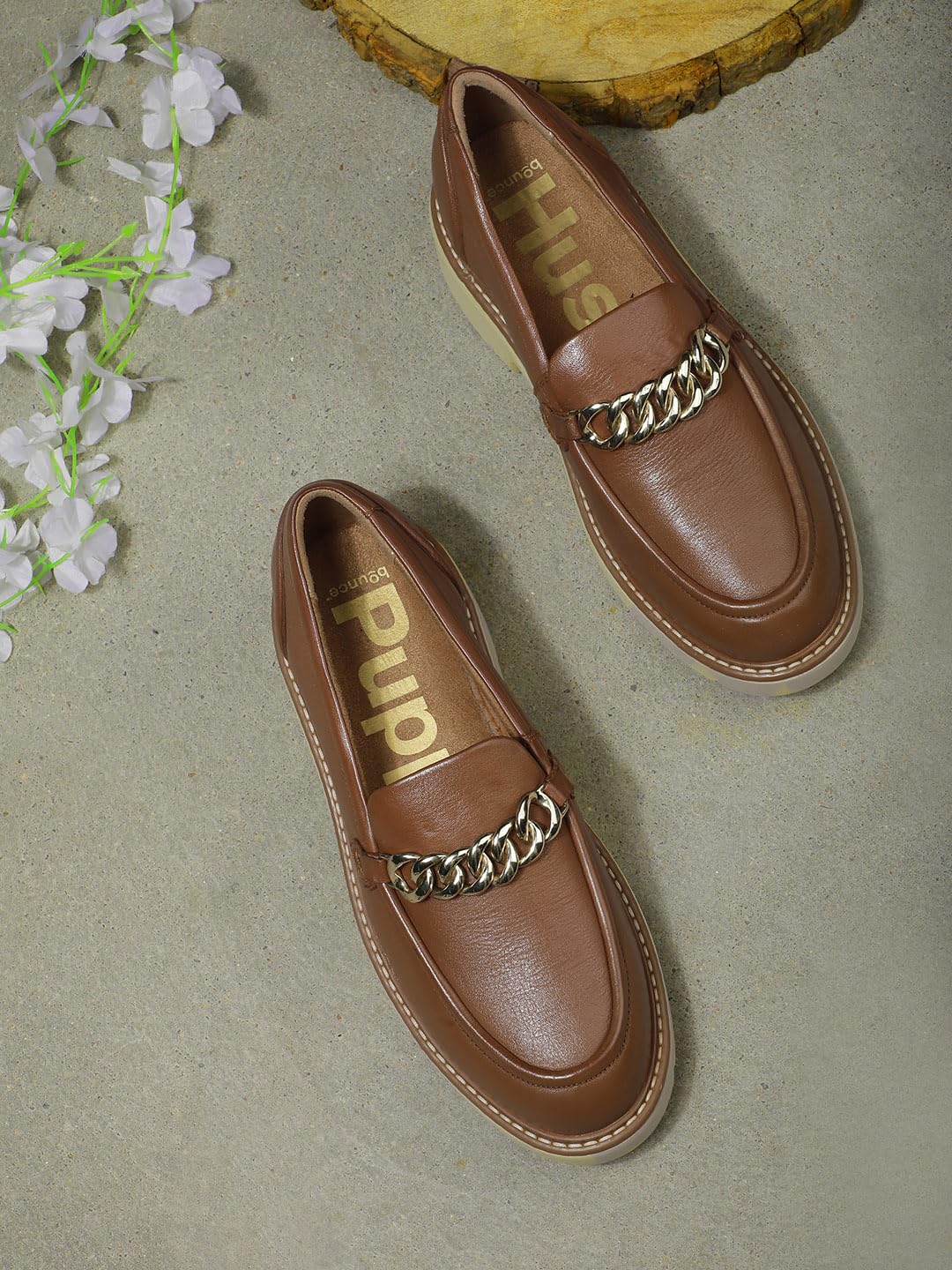 Hush Puppies Women's Casual Loafers – Stylish, Comfortable, and Breathable TAN