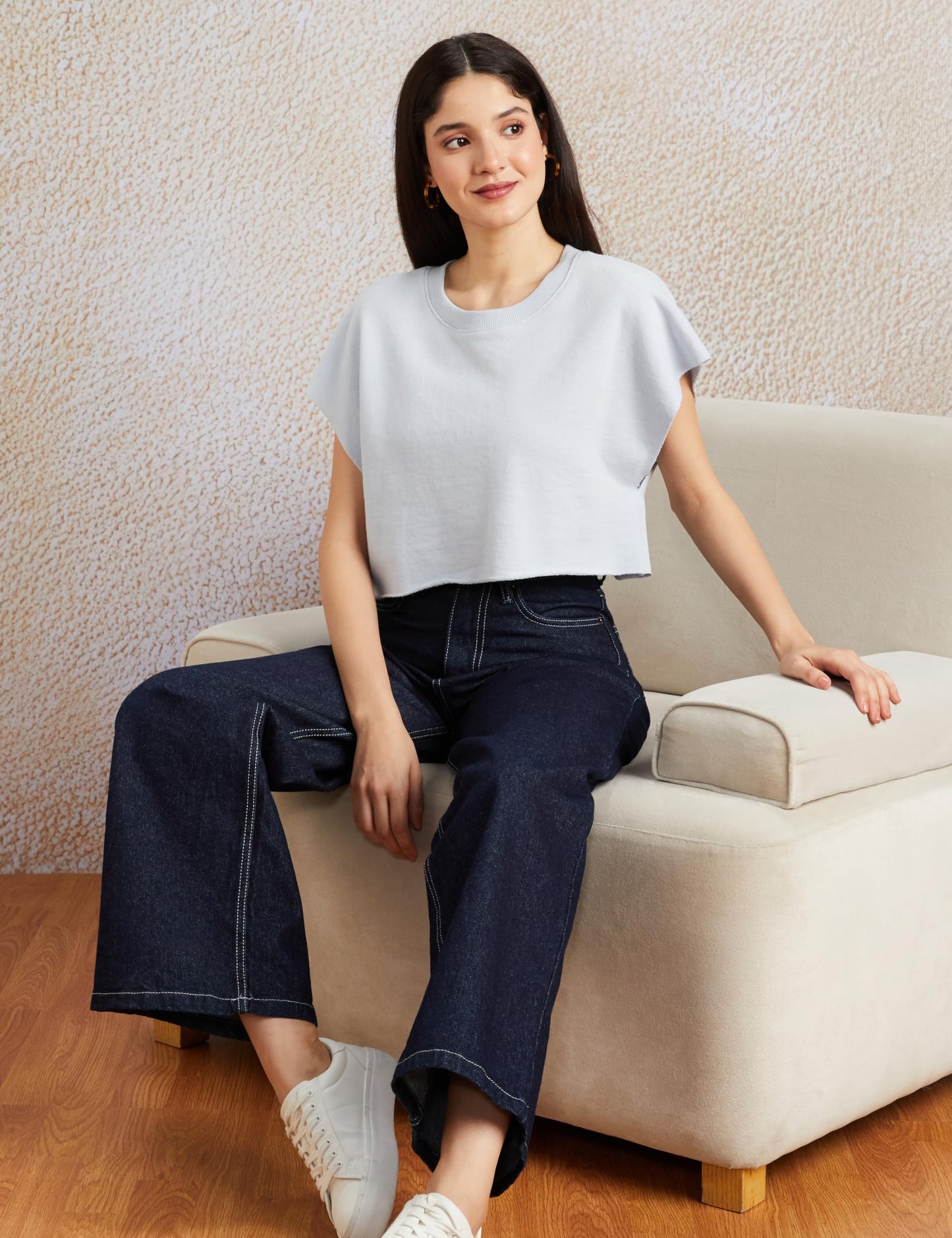 Amazon Brand - Symbol Women's Baggy Wide Leg Jeans (High Rise | Full Length) (JNS-07 Cont_Dark Blue_38)