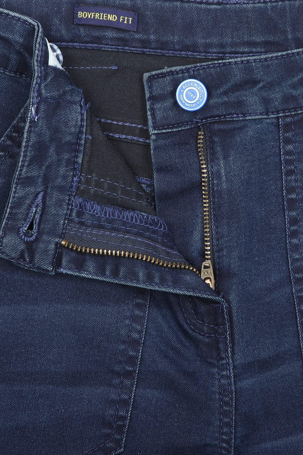 Allen Solly Girl's Relaxed Jeans (AGDNEBFFF50392_Medium Navy_7-8 Years)