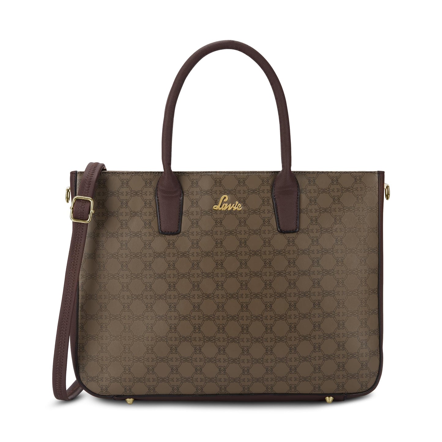 Lavie Women's Monoprint Raily Plus Laptop Tote Handbag | Fits Upto 15 Inch Laptop | Laptop Bag for Work | Ladies purse | Stylish Shoulder Bag | Gift For Women