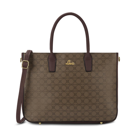 Lavie Women's Monoprint Raily Plus Laptop Tote Handbag | Fits Upto 15 Inch Laptop | Laptop Bag for Work | Ladies purse | Stylish Shoulder Bag | Gift For Women