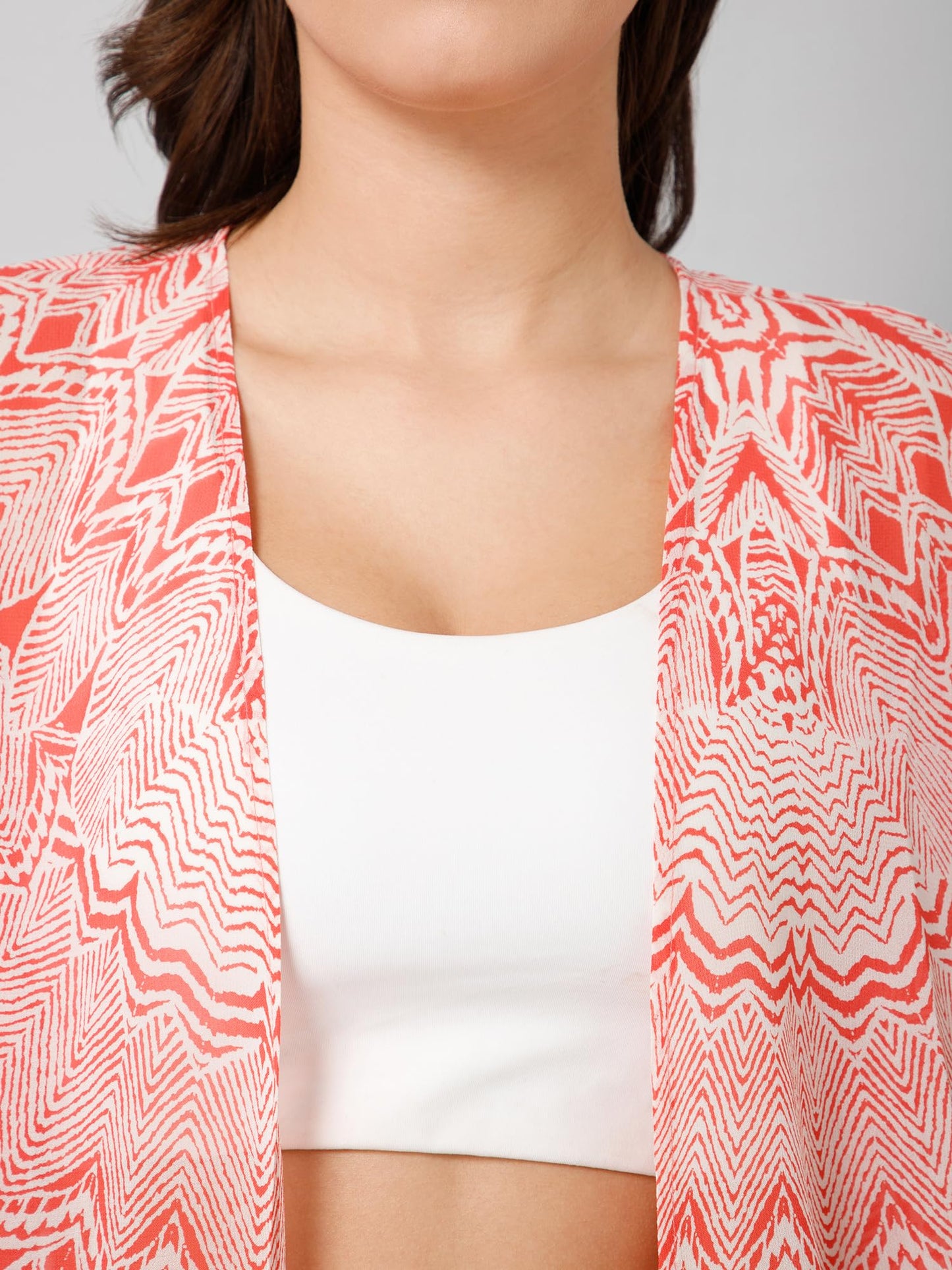 Purys Women's Pink Casual Shrug