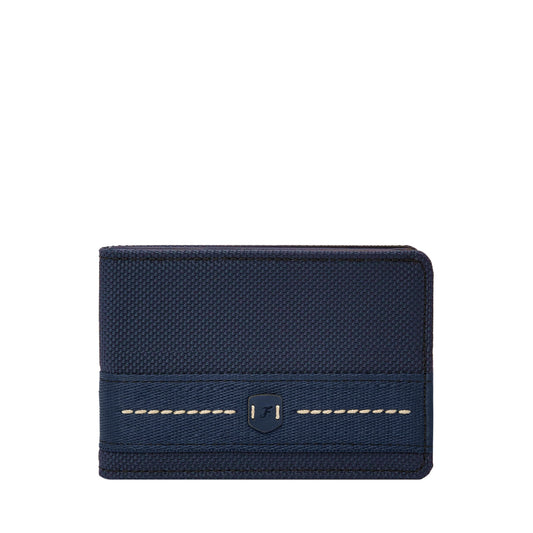 Fossil Men's Front Pocket Wallet, Navy, One Size, Front Pocket Wallet