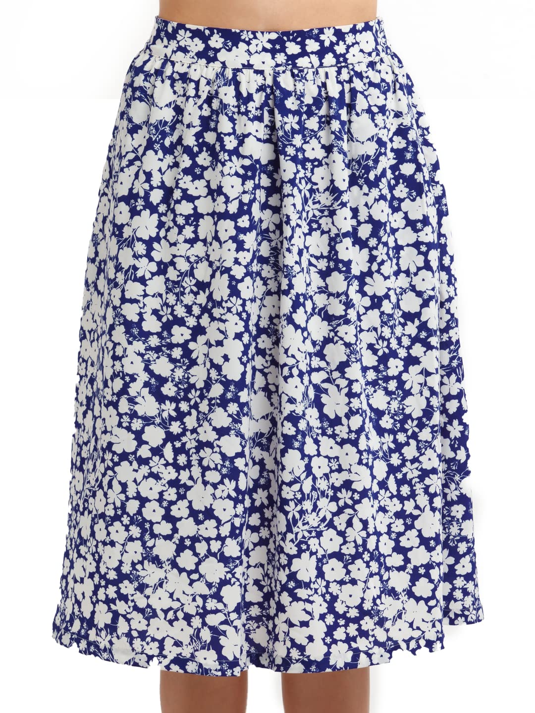 Zink London Women's Blue Printed Regular Skirt