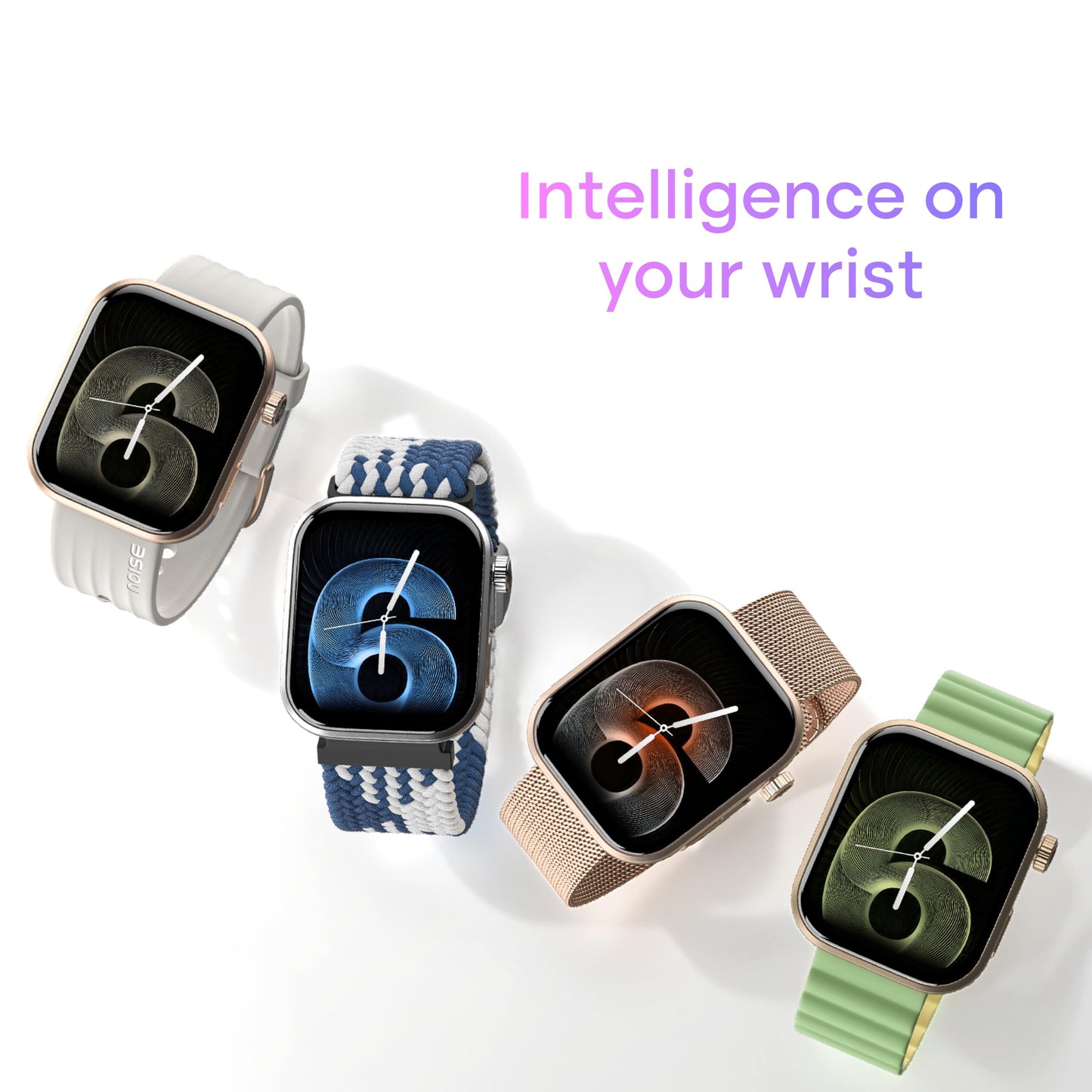 Noise Pro 6 Smart Watch:Intelligent AI, Endless AI Watch Faces, AI Companion, 1.85” AMOLED, EN2 Processor, Nebula UI 2.0, Emergency SOS, Compatible with iOS & Android(Magnetic Lime)