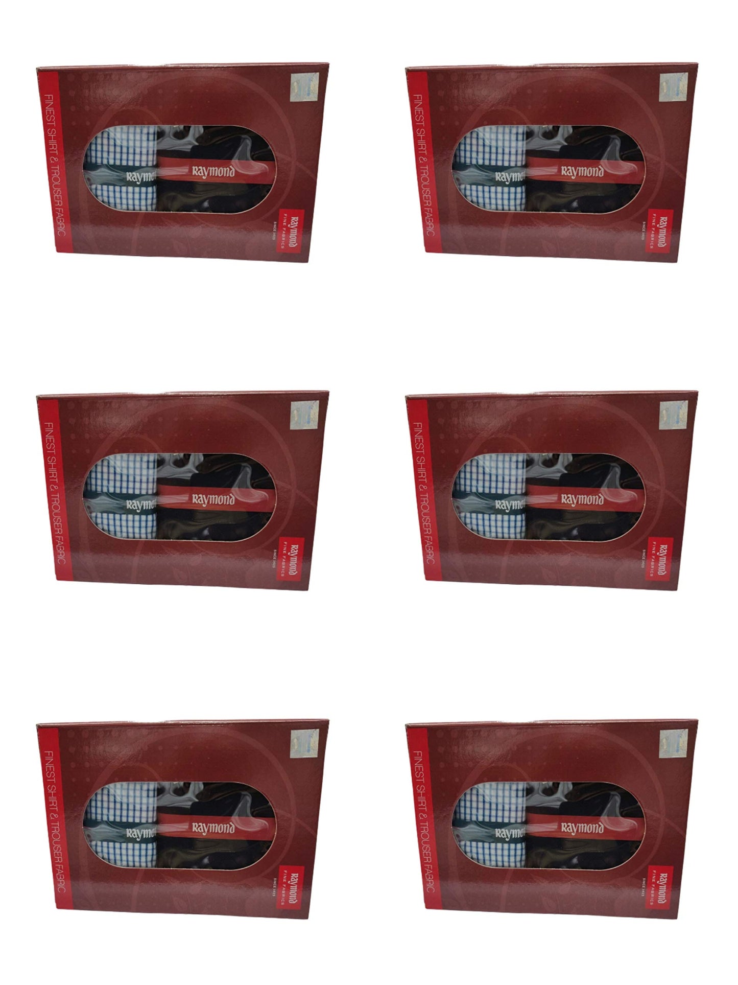 Raymond Fabrics Men's Cotton Unstitched Formal Pant 1.2 m and Shirt 2.25 m Fabric (Multicolour, Free Size) - Set of 6