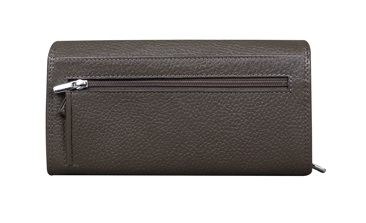 Women's Genuine Leather Wallet-Long Purse Wallet with Multiple Card Slots, Zip Pocket and Note Compartment (Tope)