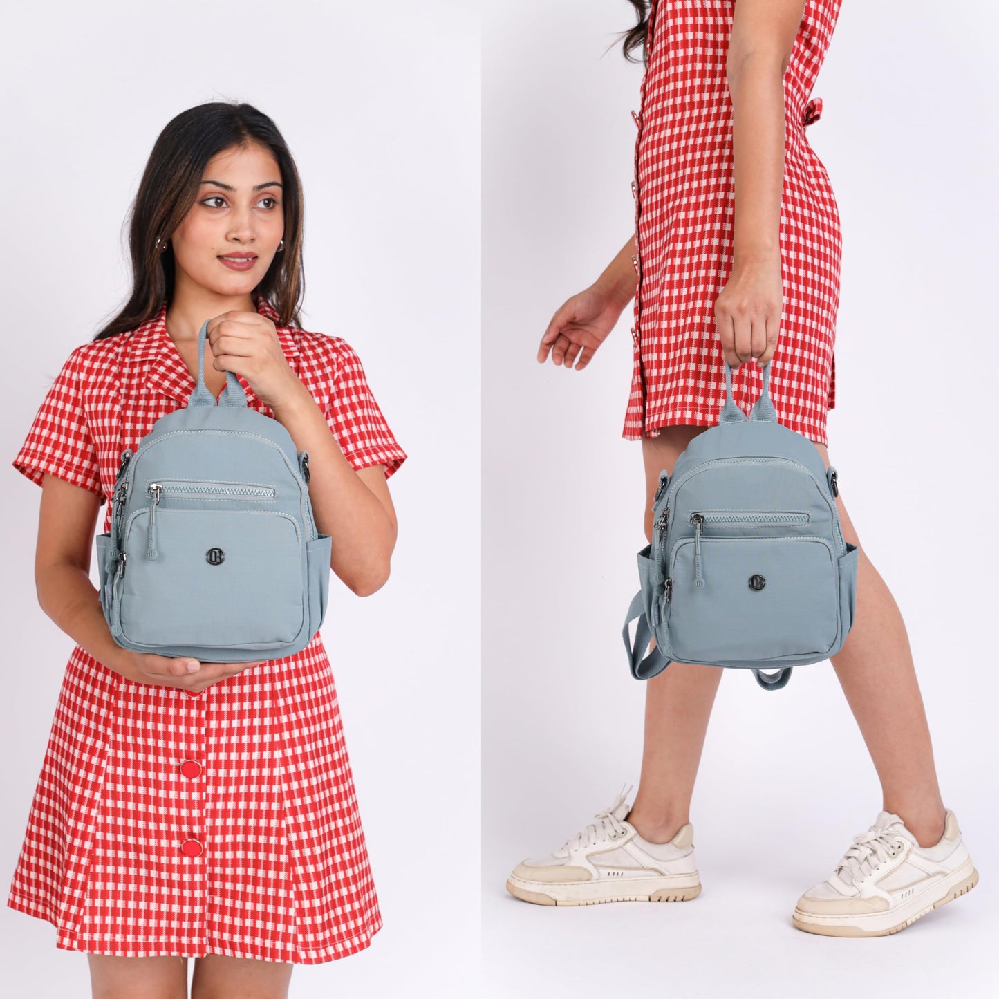 12o12 Water-Resistant Anti-Theft Women's & Girls Mini Backpack with Multiple Compartments Storage, Smooth Zippers, Fashion Casual Crossbody Sling Bag for Trips, Travel Daypack, Work, College (Skyblue)