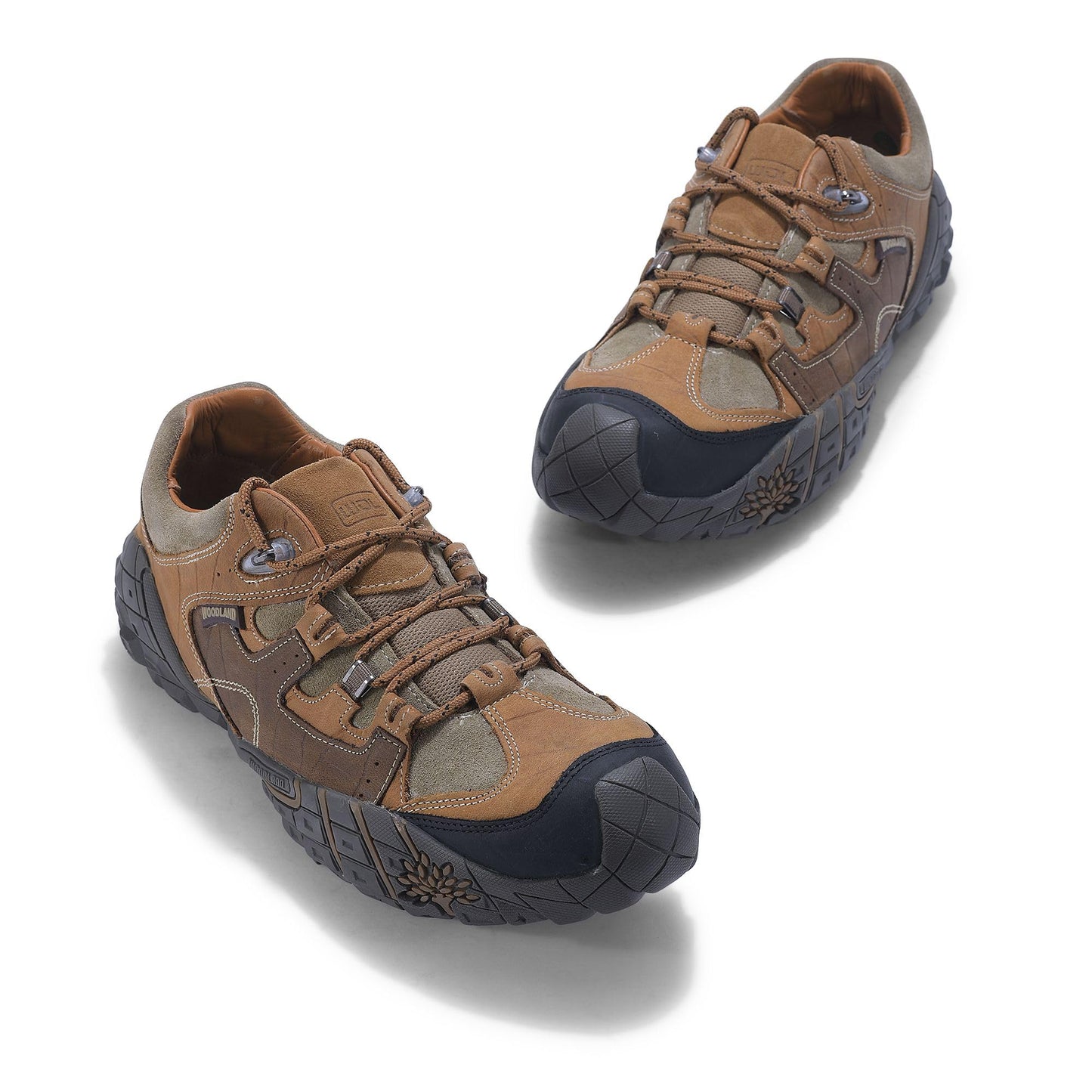 Woodland Men's Tobacco Leather Sneakers - 9 UK/India (43 EU)