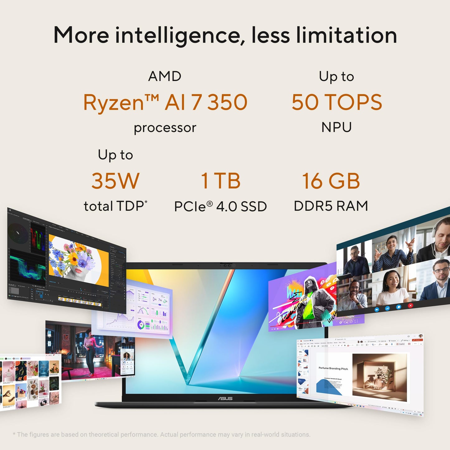 ASUS Vivobook S14,Smartchoice,AMD Ryzen AI 7 350,16GB RAM,1TB SSD,OLED,14",Windows 11, Office24,M365 Basic (1Yr)*, Matte Gray,1.4Kg, M3407KA-SF049WS,50 Tops,Metallic Design,Next-Gen AI Laptop,Copilot+