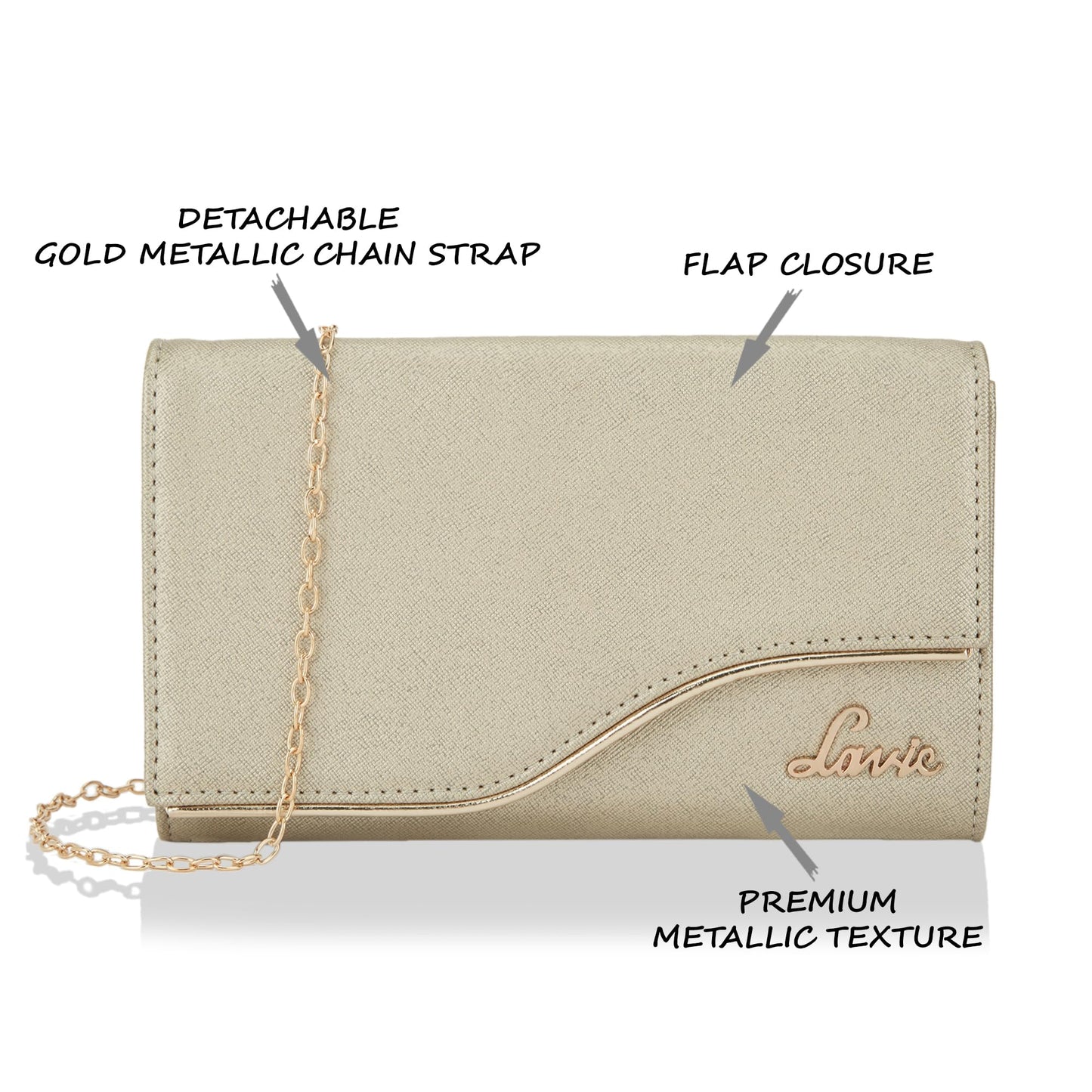 Lavie Women's Curve Ava Envelope Clutch | Ladies Purse Handbag