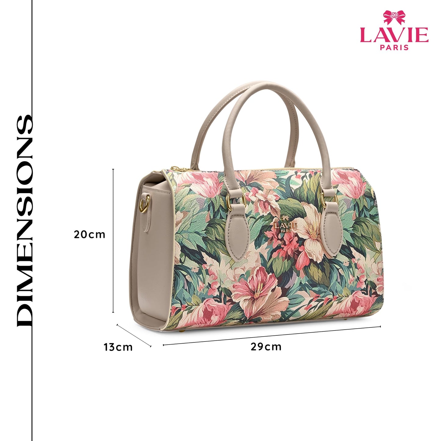 LAVIE PARIS Women's Fleur Medium Satchel Bag | Satchel Handbag for Work | Ladies Purse | Stylish Shoulder Bag | Gift for Women