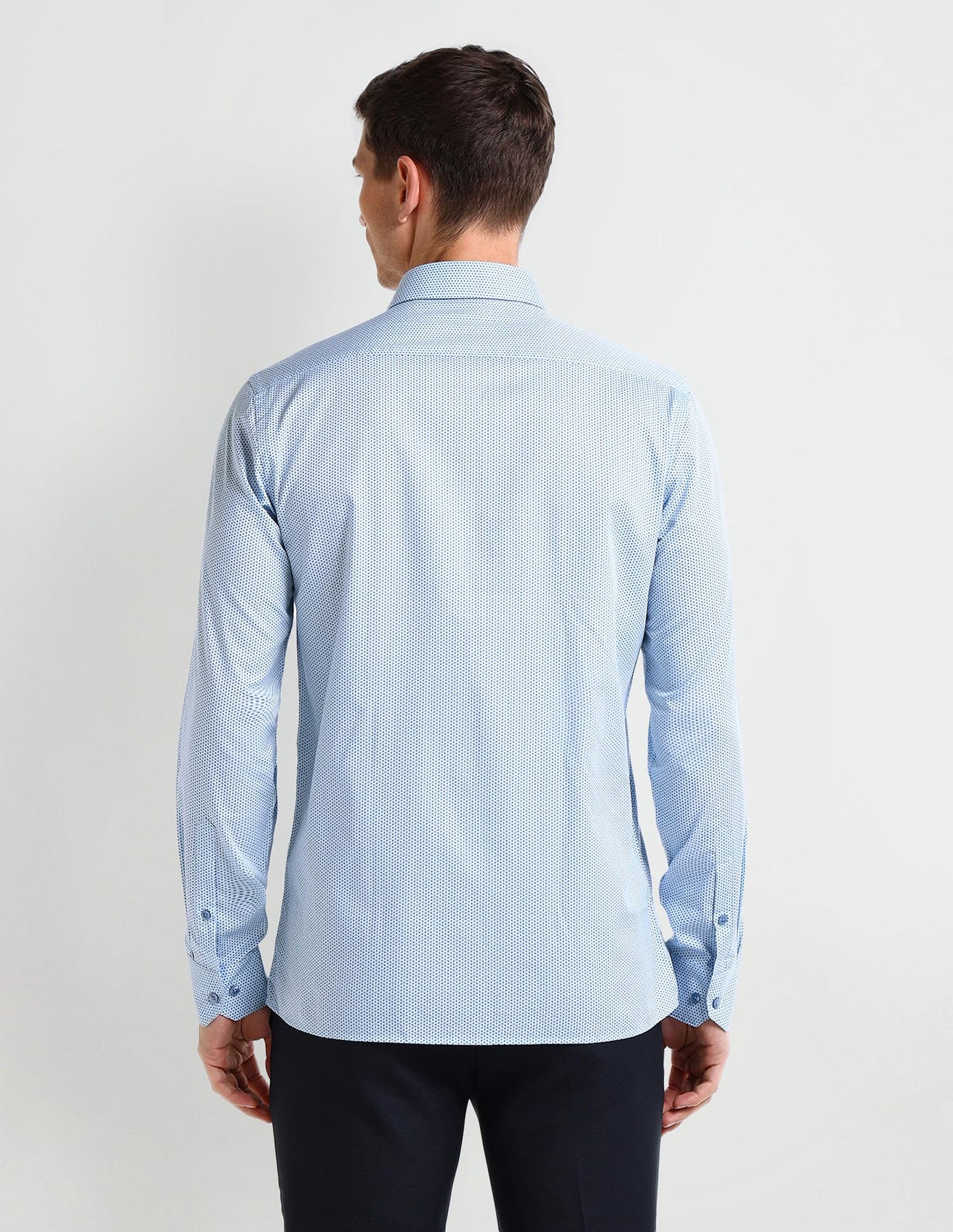 ARROW Men's Floral Fitted Shirt (ARAISH0523_ME. Blue
