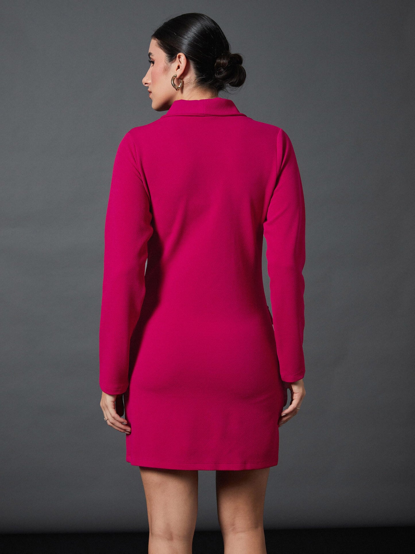 SASSAFRAS worklyf Pink Double Breasted Blazer Dress
