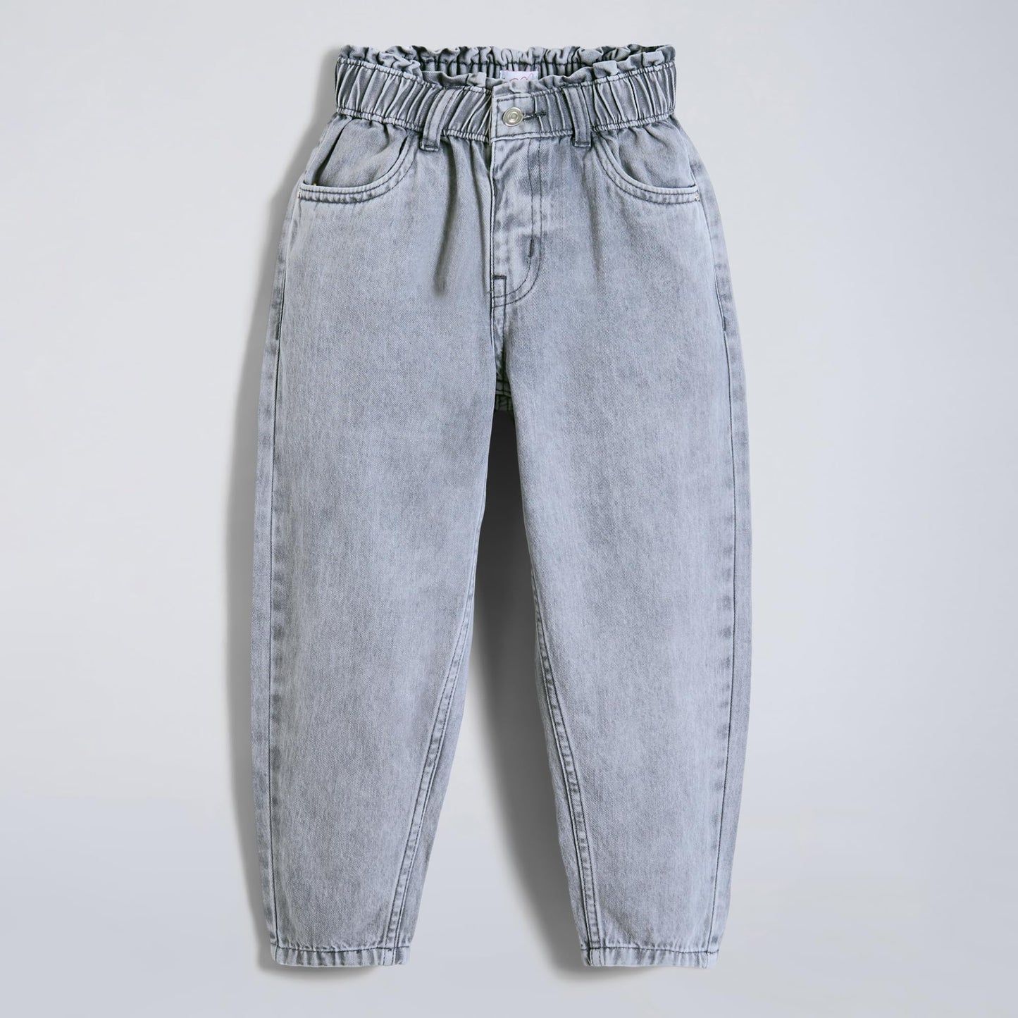 Hopscotch Girls Grey Balloon Fit Cotton Denim Jeans for Ages (3-4 Years)