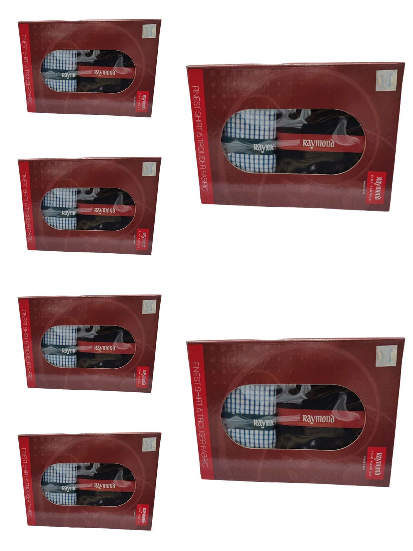 Raymond Fabrics Men's Cotton Unstitched Formal Pant 1.2 m and Shirt 2.25 m Fabric (Multicolour, Free Size) - Set of 6