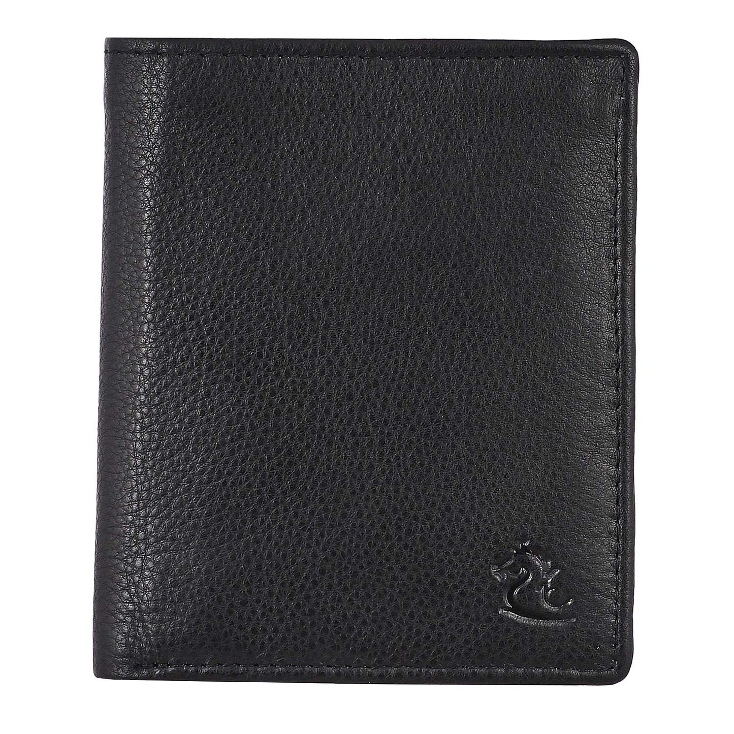 KARA Black Genuine Leather Wallet for Men - Vertical Bi Fold Men's Wallet with 8 Visiting Card Holder