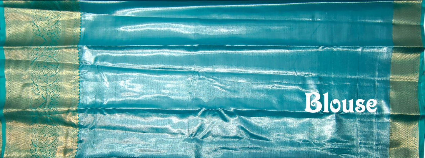 VFCollections Women's Kanchipuram Silk Pure Pattu Sarees With Blouse (VFC265-3)